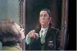 Julia viewing portrait of Barnbas