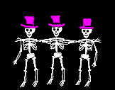 3 Skeletons dancing